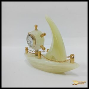 Onyx Ship Clock for Home Décor Size 12.5 cm