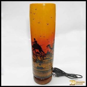 Camel Skin Glass Shape Lamp Size 40.5 cm