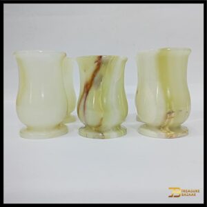 Handmade Onyx Wine Glass Set for Home Décor Size 6×10 cm