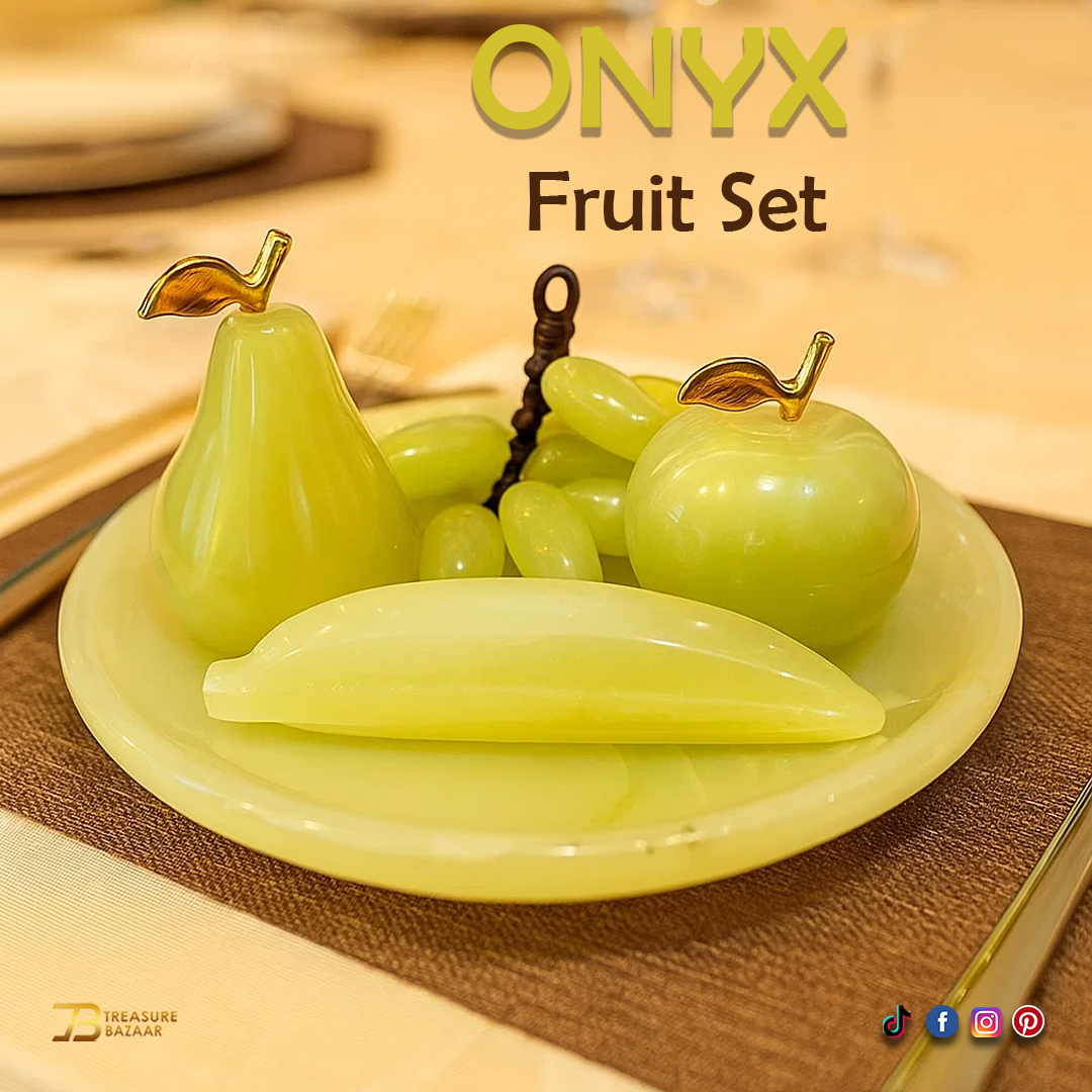 Handmade Onyx Fruit Set for Home Décor Size : 12.5 cm