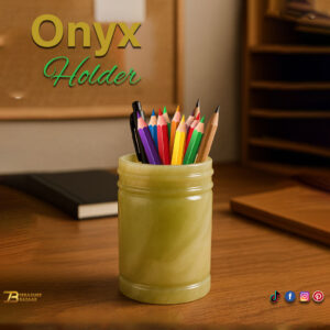 Handmade Onyx Pen Jar for Home Décor Size 7.5×12.5 cm