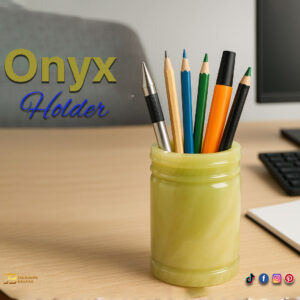 Handmade Onyx Pen Jar for Home Décor Size  7.5×12.5 cm