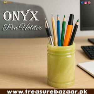 Handmade Onyx Pen Jar for Home Décor Size 7.5×12.5 cm