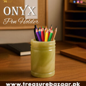 Handmade Onyx Pen Jar for Home Décor Size 7.5×12.5 cm