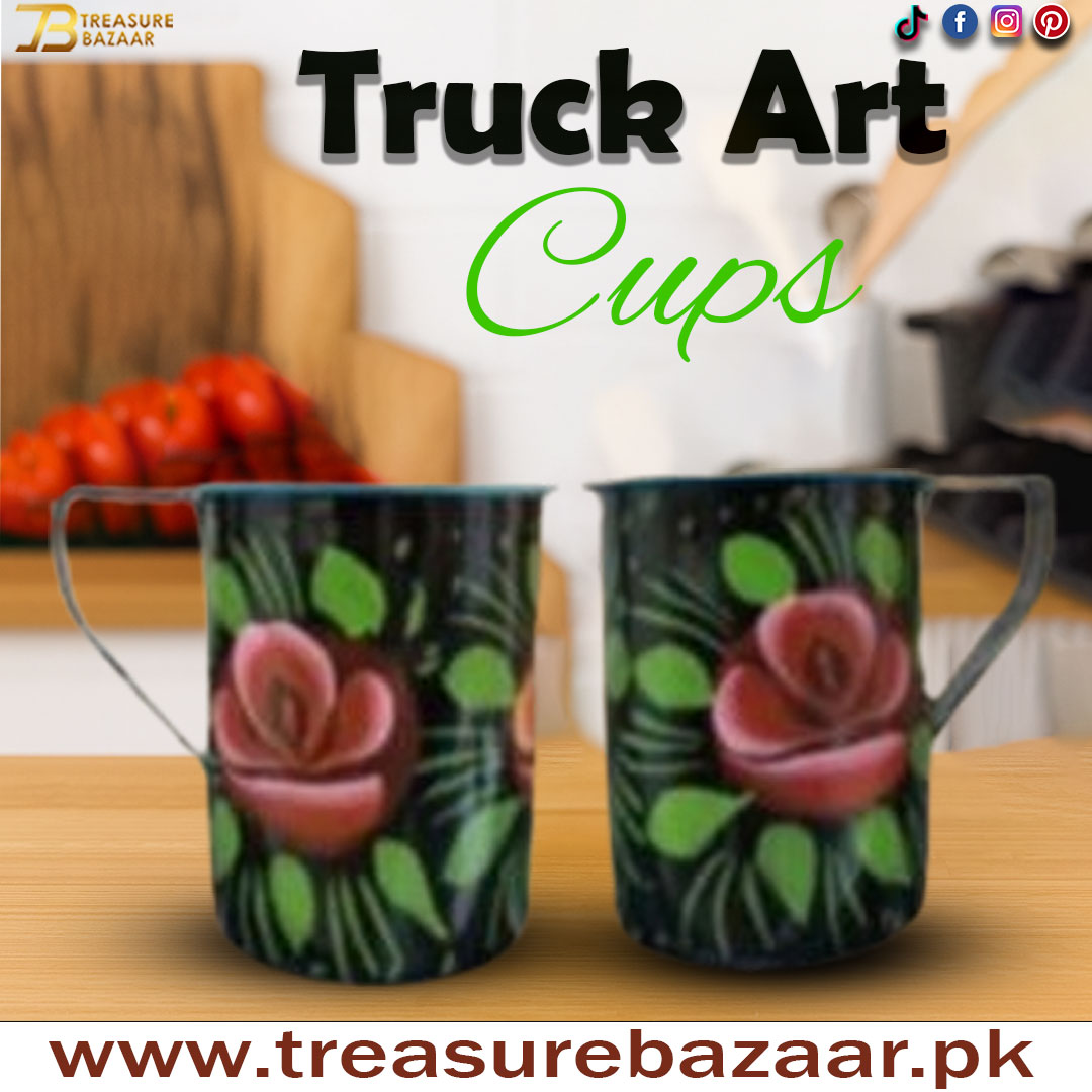 Truck Art Cups 2pcs (H:8cm-D:6.5cm)