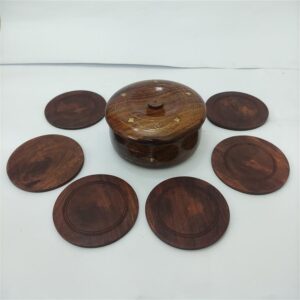 Wooden Tea Coasters 6pcs (13cm)