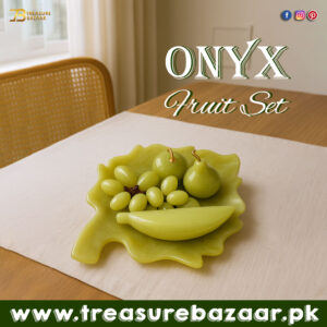 Handmade Onyx Leaf Plate Fruit Set for Home Décor Size : 15 cm