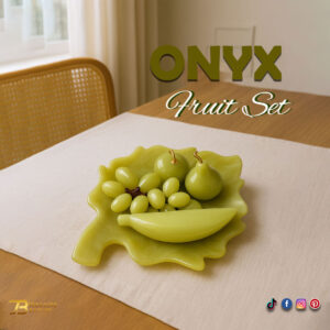 Handmade Onyx Leaf Plate Fruit Set for Home Décor Size : 15 cm