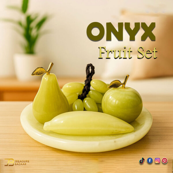Handmade Onyx Fruit Set for Home Décor Size : 12.5 cm