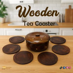 Wooden Tea Coasters 6pcs (13cm)