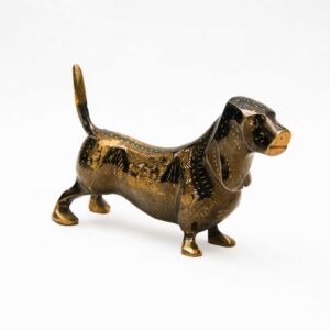 Handmade Brass Dog (15cm)