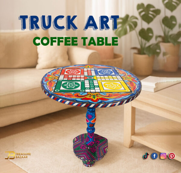 Wooden Truck Art Coffee Table D:43cm | H:45cm