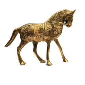 Brass Golden Horse (Size: 15 cm)