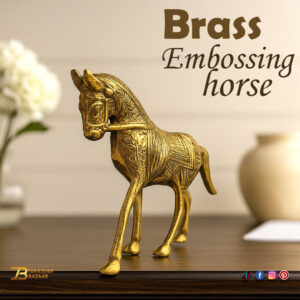 Handmade Brass Embossing Horse (15cm)