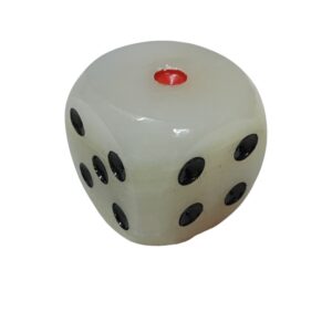 Onyx White Dice with Black and Red Dots