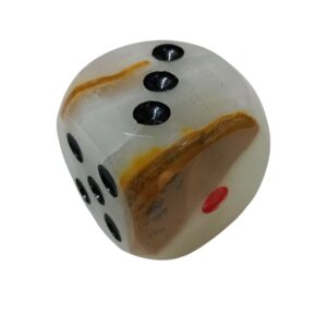 Onyx White Dice with Black and Red Dots