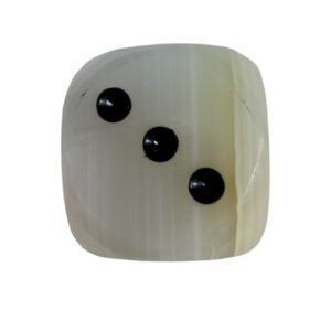 Onyx White Dice with Black and Red Dots