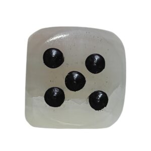 Onyx White Dice with Black and Red Dots