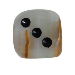 Onyx White Dice with Black and Red Dots