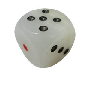 Onyx White Dice with Black and Red Dots