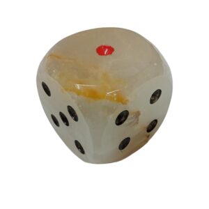 Onyx White Dice with Black and Red Dots