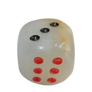 Onyx White Dice with Black and Red Dots