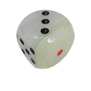 Onyx White Dice with Black and Red Dots