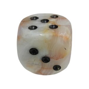 Onyx White Dice with Black and Red Dots