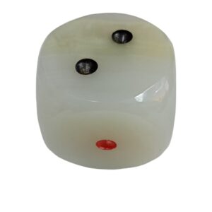 Onyx White Dice with Black and Red Dots