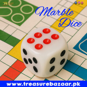 Onyx White Dice with Black and Red Dots
