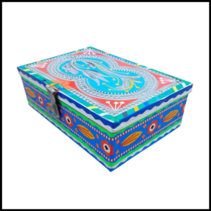 Chamakpatti Box-(W-20Cm, H-14Cm) – Authentic Truck Art Design for Storage & Decoration