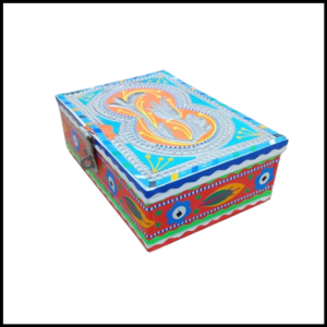 Chamakpatti Box-(W-20Cm, H-14Cm) – Authentic Truck Art Design for Storage & Decoration