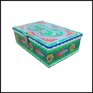 Chamakpatti Box-(W-20Cm, H-14Cm) – Authentic Truck Art Design for Storage & Decoration