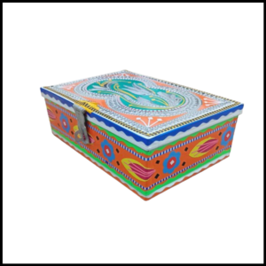 Chamakpatti Box-(W-20Cm, H-14Cm) – Authentic Truck Art Design for Storage & Decoration