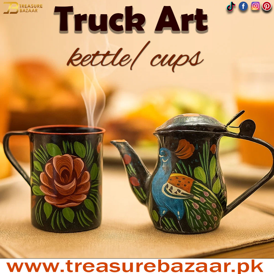 Truck Art Kettle with cup