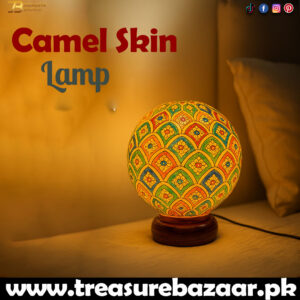Camel Skin Round Shape Lamp Size 25 cm