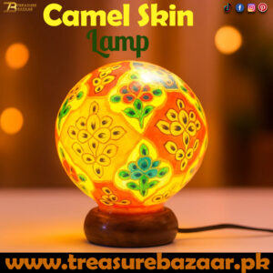Camel Skin Round Shape Lamp Size 18 cm