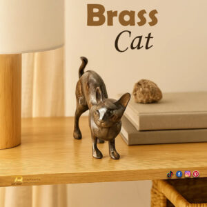 Handmade Brass Cat (15 cm)