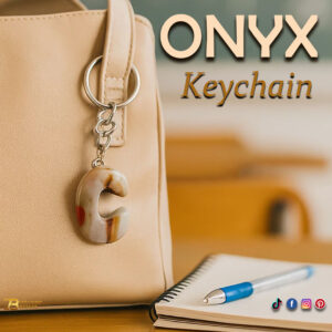 Handcrafted Onyx Marble Alphabetic Keychain