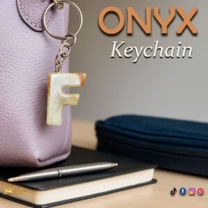 Handcrafted Onyx Marble Alphabetic Keychain