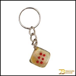 Handcrafted Onyx Marble Dice Keychain