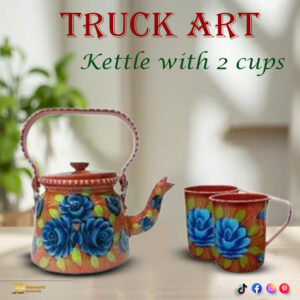 Truck Art Kettle with 2 cups