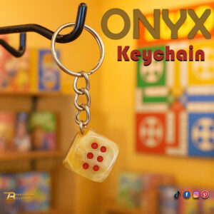 Handcrafted Onyx Marble Dice Keychain