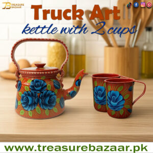 Truck Art Kettle with 2 cups