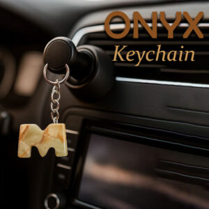 Handcrafted Onyx Marble Alphabetic Keychain