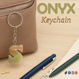 Handcrafted Onyx Marble Alphabetic Keychain