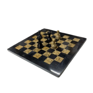 Handcrafted Onyx Marble Chess Board (Black Coral) Size: 12×12 inch