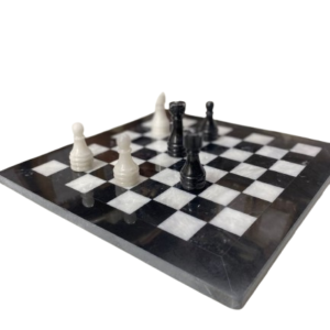 Handcrafted Onyx Marble Chess Board   (Black Ziarat) Size: 12×12 inch