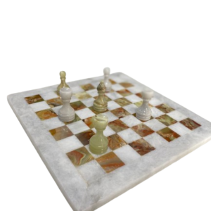 Handcrafted Onyx Marble Chess Board  ( Green Ziarat) Size: 12×12 inch