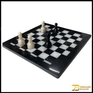 Handcrafted Onyx Marble Chess Board   (Black Ziarat) Size: 12×12 inch